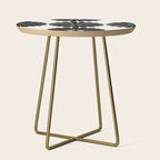 Retro Daisy Abstract I Black and White Bold Floral Side Table Gallery Image 1