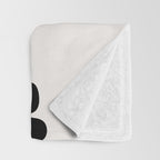 Retro Daisy Abstract I Black and White Bold Floral Throw Blanket Gallery Image 3