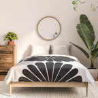 Retro Daisy Abstract I Black and White Bold Floral Comforter Gallery Image 3