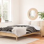 Retro Daisy Abstract I Black and White Bold Floral Duvet Cover Gallery Image 2
