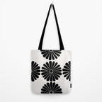 Retro Daisy Abstract I Black and White Bold Floral Tote Bag Gallery Image 2