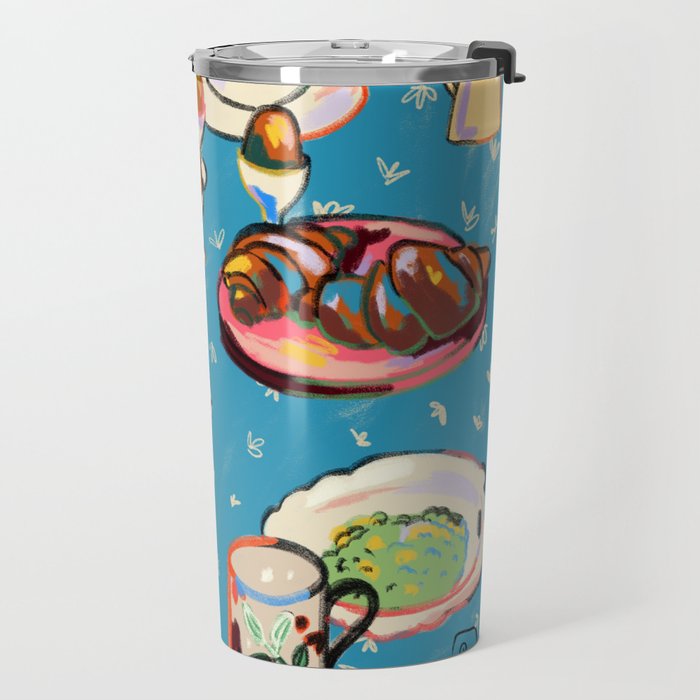 BREAKFAST IN THE GARDEN WITH SUNFLOWERS AND CROISSANTS Travel Mug Gallery Image 2