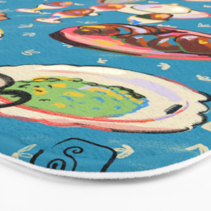 BREAKFAST IN THE GARDEN WITH SUNFLOWERS AND CROISSANTS Bath Mat Gallery Image 3