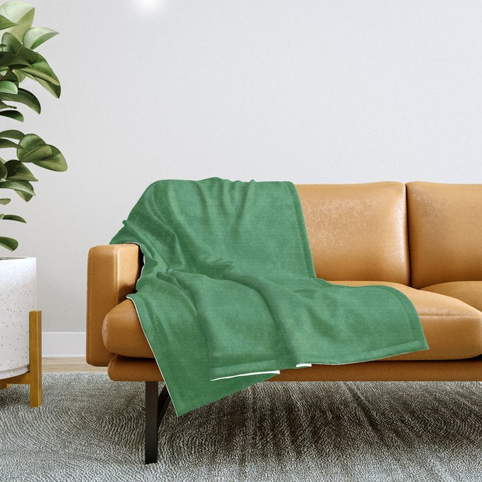 Green Solid Color Throw Blanket Gallery Image 1