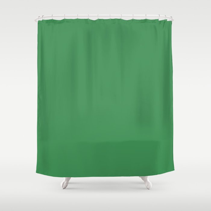 Green Solid Color Shower Curtain Gallery Image 1