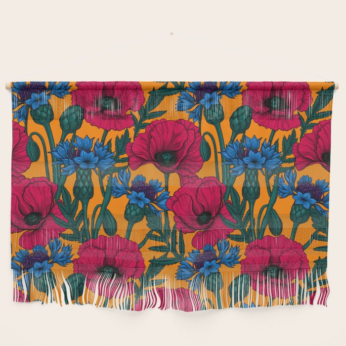 Red poppies and blue cornflowers Wall Hanging Gallery Image 1