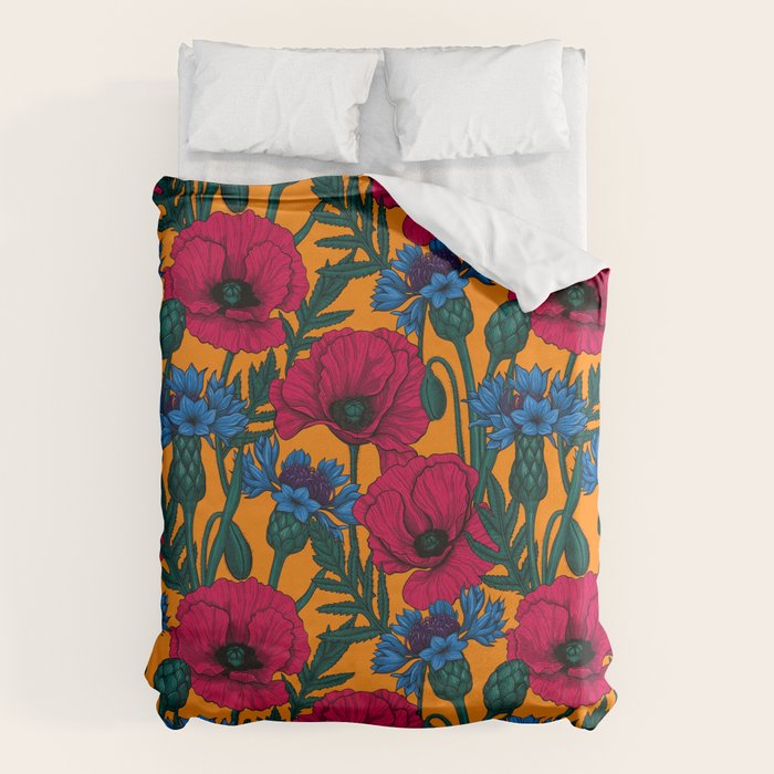 Red poppies and blue cornflowers Duvet Cover Gallery Image 6