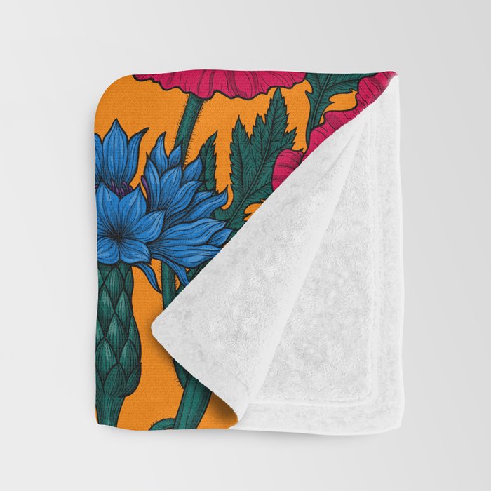 Red poppies and blue cornflowers Throw Blanket Gallery Image 3