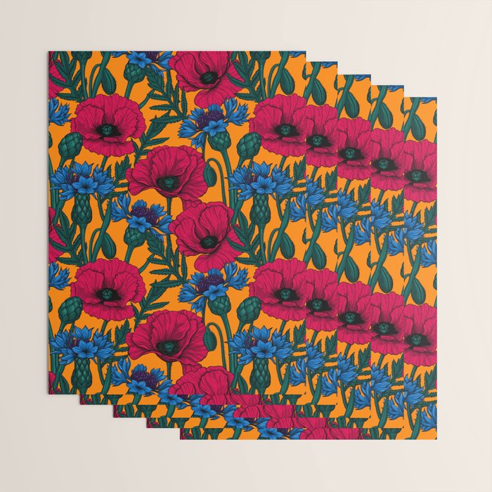 Red poppies and blue cornflowers Wrapping Paper Gallery Image 3