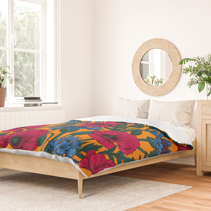 Red poppies and blue cornflowers Duvet Cover Gallery Image 2