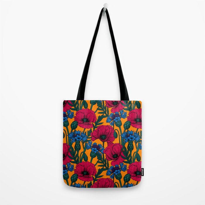 Red poppies and blue cornflowers Tote Bag Gallery Image 2