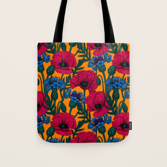 Red poppies and blue cornflowers Tote Bag Gallery Image 1