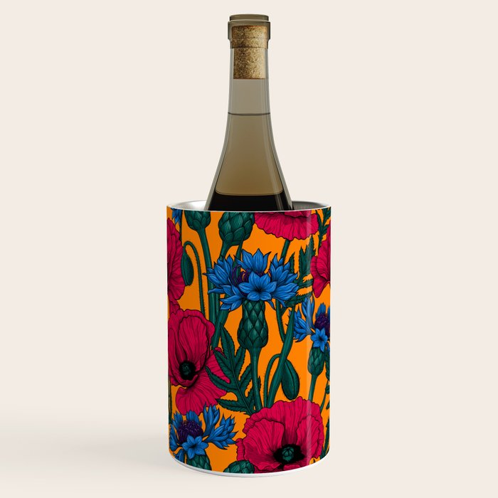 Red poppies and blue cornflowers Wine Chiller Gallery Image 2