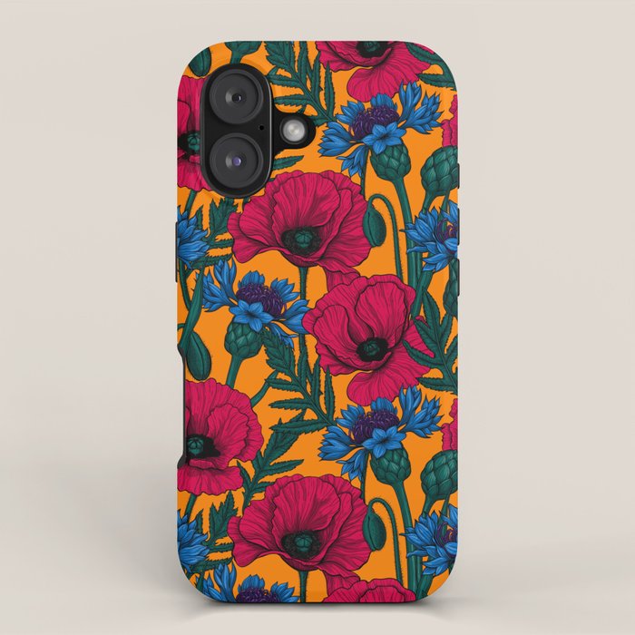 Red poppies and blue cornflowers iPhone Case Gallery Image 1