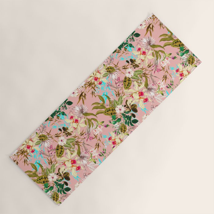 Gardenia | Vintage Botanical Nature Pattern | Blush Boho Plants Garden Floral Yoga Mat Gallery Image 1