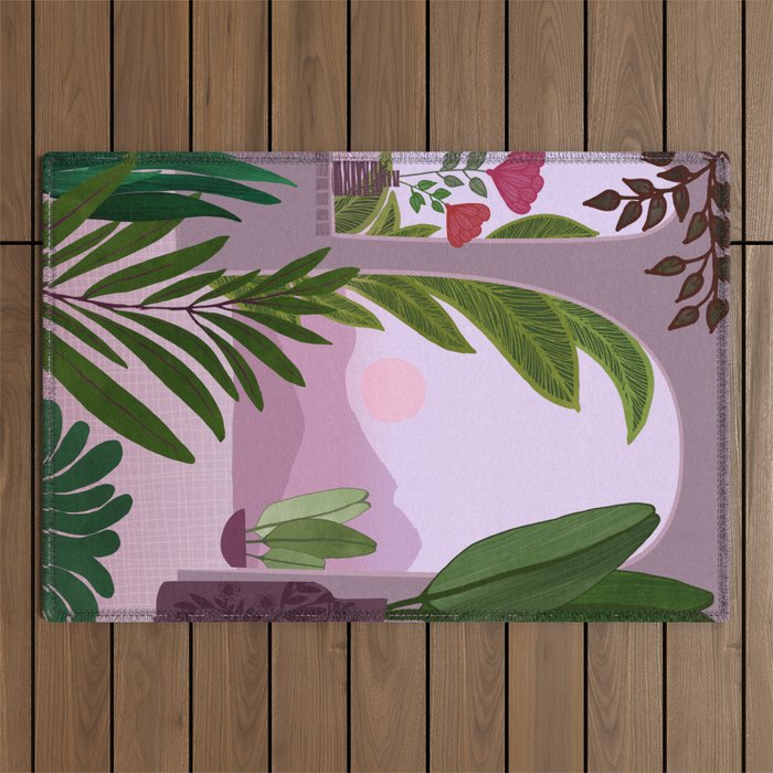 Tropical Morning Sunrise Landscape Outdoor Rug Gallery Image 1