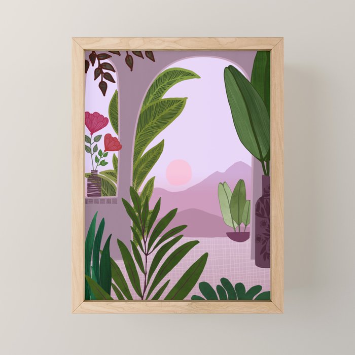 Tropical Morning Sunrise Landscape Mini Art Print Gallery Image 1