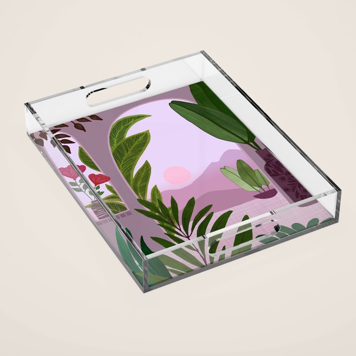 Tropical Morning Sunrise Landscape Acrylic Tray Gallery Image 1