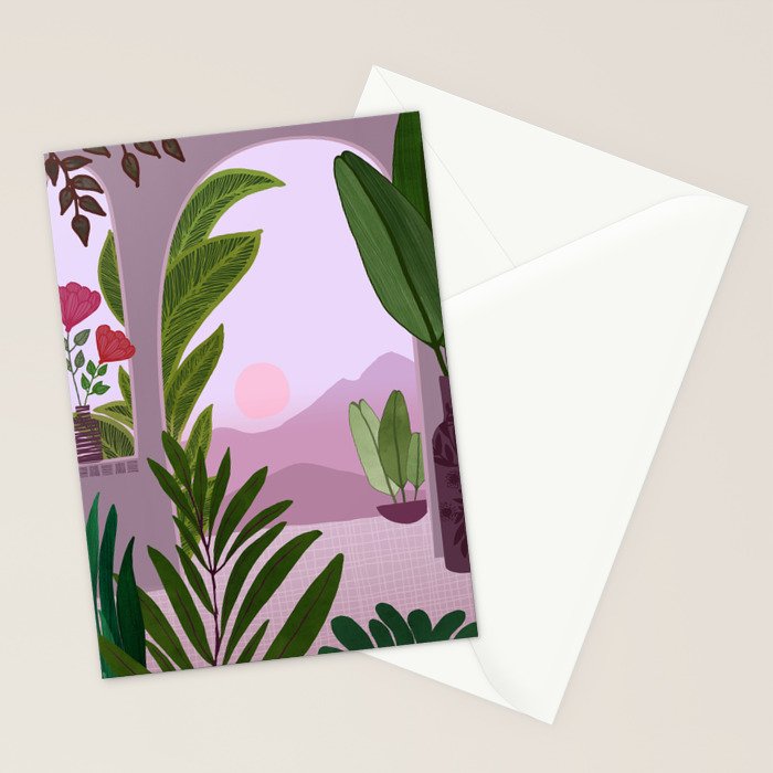 Tropical Morning Sunrise Landscape Stationery Card Gallery Image 2
