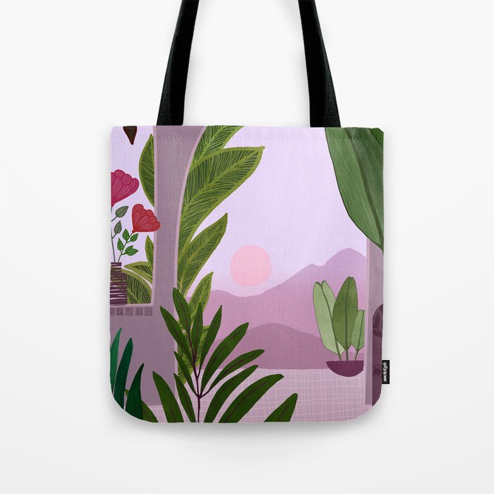 Tropical Morning Sunrise Landscape Tote Bag Gallery Image 1
