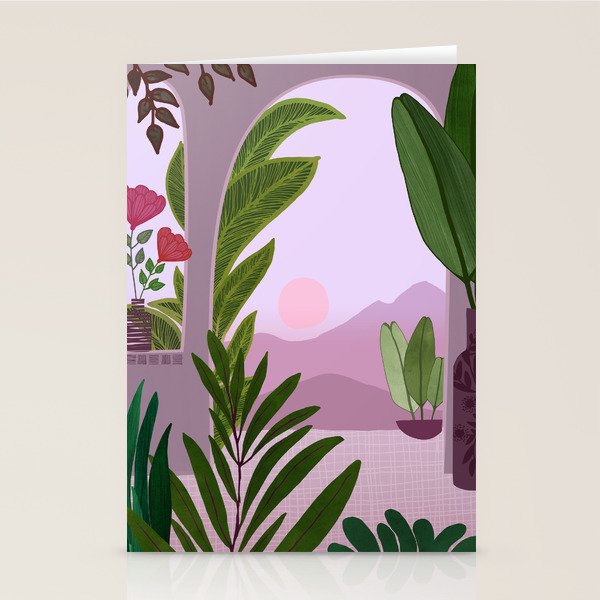 Tropical Morning Sunrise Landscape Stationery Card Gallery Image 2
