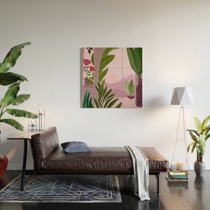 Tropical Morning Sunrise Landscape Wood Wall Art Gallery Image 2
