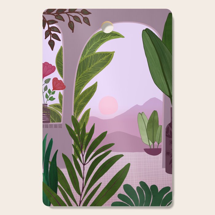 Tropical Morning Sunrise Landscape Cutting Board Gallery Image 1