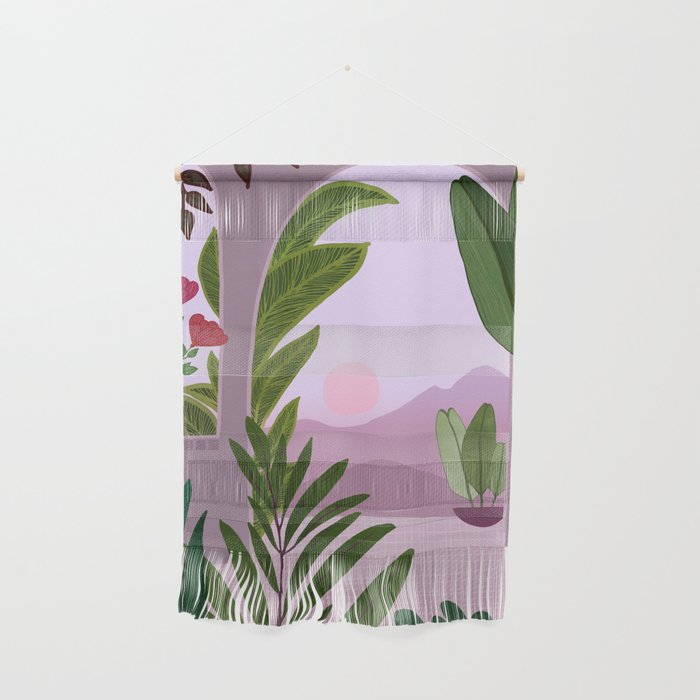 Tropical Morning Sunrise Landscape Wall Hanging Gallery Image 1