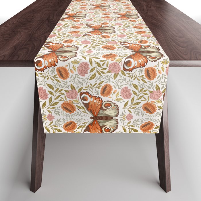 William Morris Inspired Monarch Butterfly Pattern Table Runner Gallery Image 1