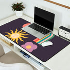 Minimal geometric abstraction Rainbow, Flower, Sun and Moon  Desk Mat Gallery Image 2