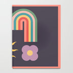 Minimal geometric abstraction Rainbow, Flower, Sun and Moon  Notebook Gallery Image 4