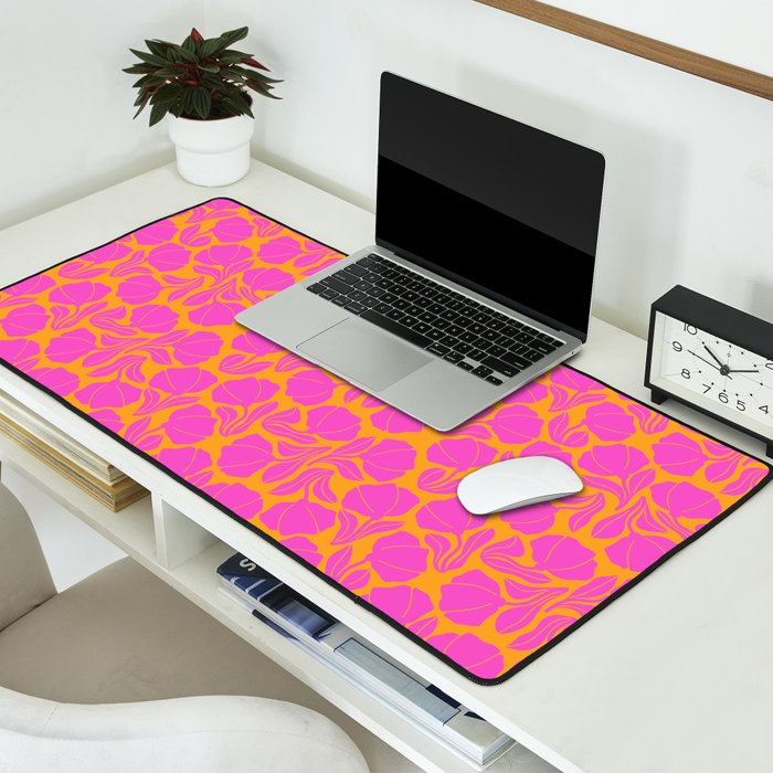 Boho Blooms - Hot Pink Desk Mat Gallery Image 2