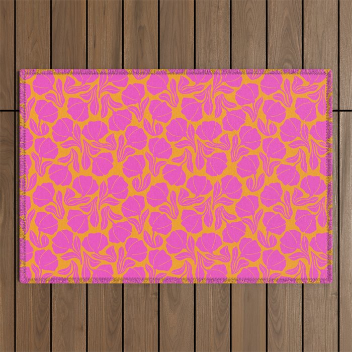 Boho Blooms - Hot Pink Outdoor Rug Gallery Image 1