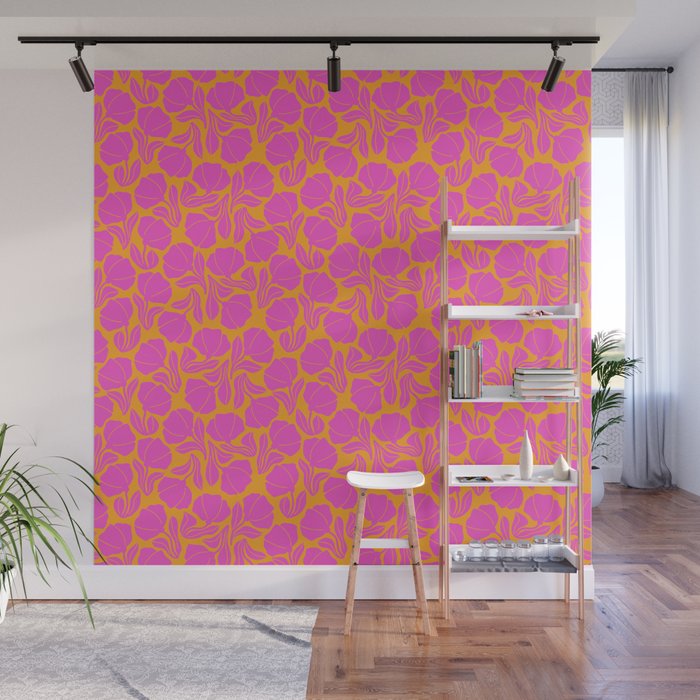 Boho Blooms - Hot Pink Wall Mural Gallery Image 1