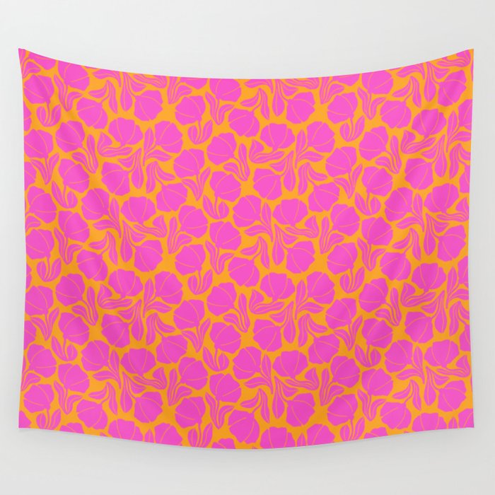 Boho Blooms - Hot Pink Wall Tapestry Gallery Image 1