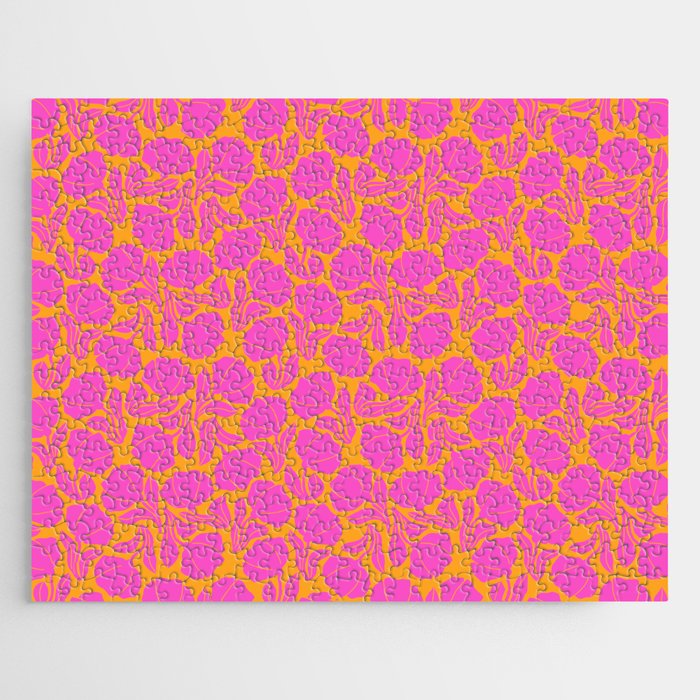 Boho Blooms - Hot Pink Jigsaw Puzzle Gallery Image 1