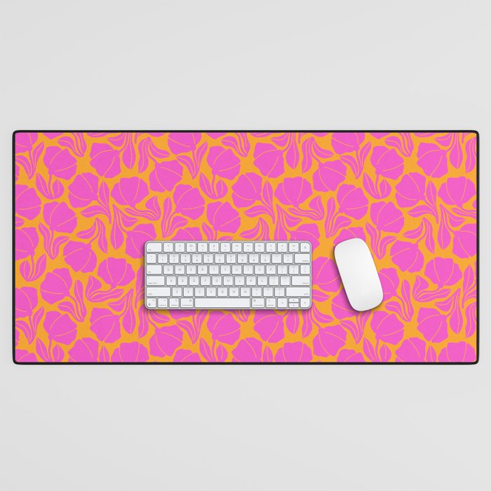 Boho Blooms - Hot Pink Desk Mat Gallery Image 1