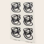 Mid Century Modern Minimalist Abstract Art Brush Strokes Black & White Ink Art Spiral Circles Wallpaper Gallery Image 2