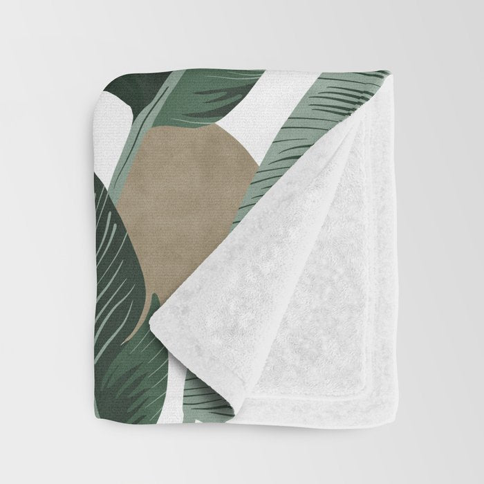 Modern banana leaf Throw Blanket Gallery Image 3