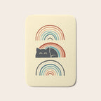 Abstraction minimal cat 8d rainbow meow Bath Mat Gallery Image 1