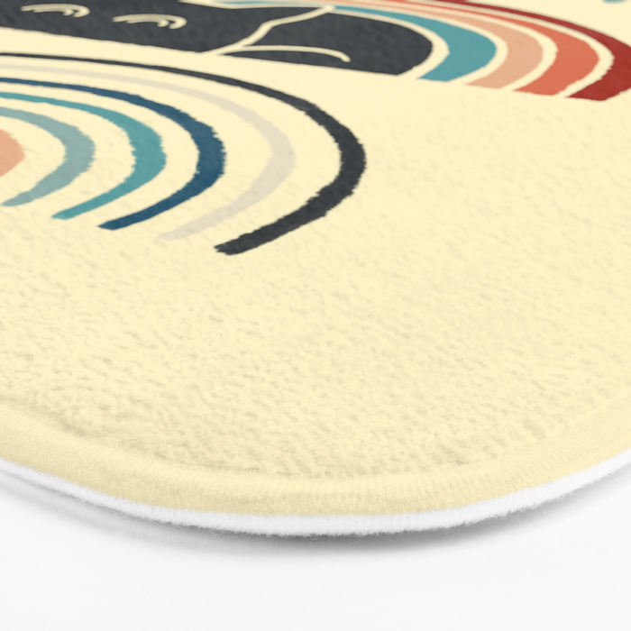 Abstraction minimal cat 8d rainbow meow Bath Mat Gallery Image 3