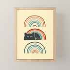 Abstraction minimal cat 8d rainbow meow Mini Art Print Gallery Image 1