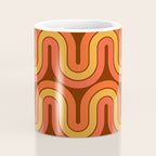 70s Retro Vintage Style Geometric Pattern Autumn Brown Orange and Yellow Coffee Mug Gallery Image 4
