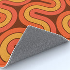 70s Retro Vintage Style Geometric Pattern Autumn Brown Orange and Yellow Rug Gallery Image 4
