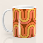 70s Retro Vintage Style Geometric Pattern Autumn Brown Orange and Yellow Coffee Mug Gallery Image 3