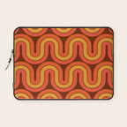 70s Retro Vintage Style Geometric Pattern Autumn Brown Orange and Yellow Laptop Sleeve Gallery Image 1