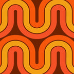 70s Retro Vintage Style Geometric Pattern Autumn Brown Orange and Yellow Coffee Mug Gallery Image 2
