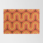 70s Retro Vintage Style Geometric Pattern Autumn Brown Orange and Yellow Rug Gallery Image 2
