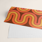 70s Retro Vintage Style Geometric Pattern Autumn Brown Orange and Yellow Wrapping Paper Gallery Image 2