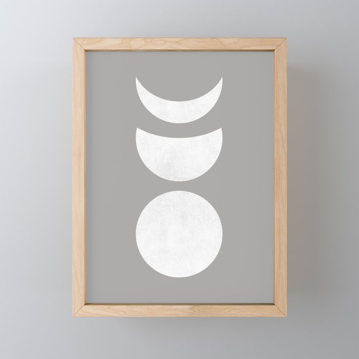 Lunar Eclipse - White Grey Mini Art Print Gallery Image 1